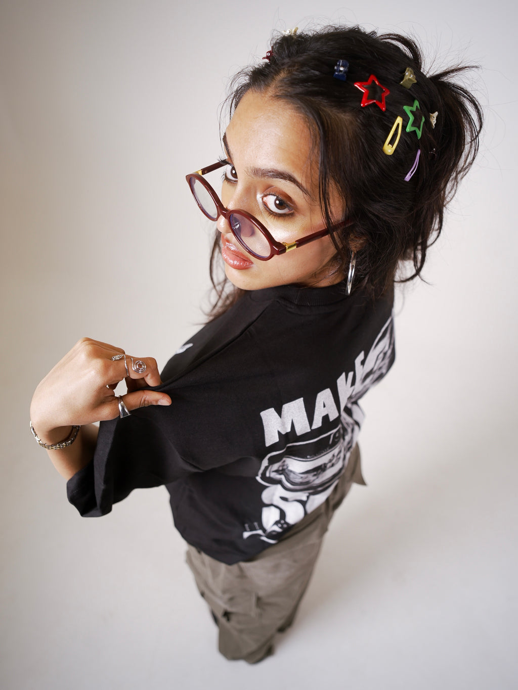 MAKE A SCENE OVERSIZED TEE - WHITE + BLACK