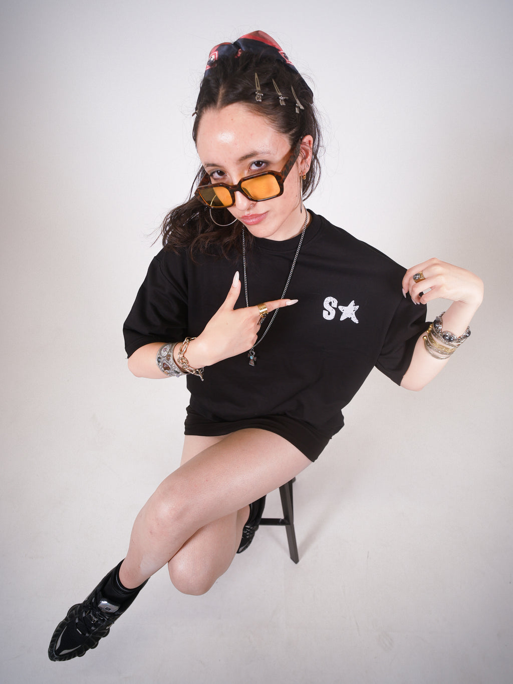 MAKE A SCENE OVERSIZED TEE - WHITE + BLACK