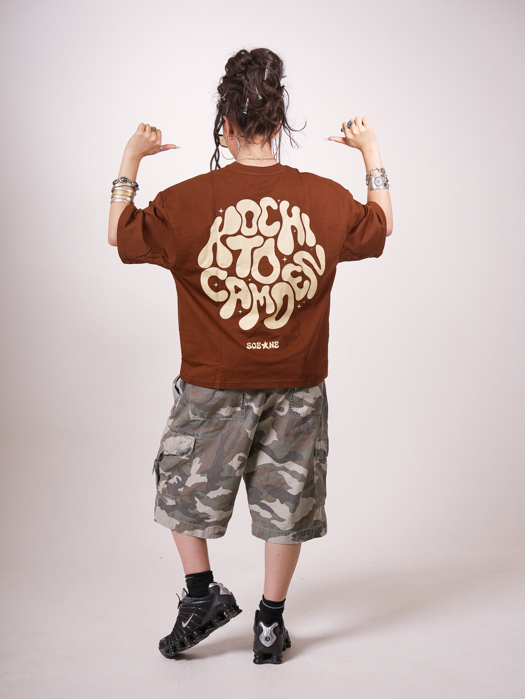 KOCHI TO CAMDEN OVERSIZED TEE — BROWN