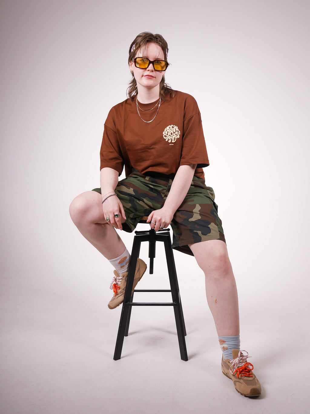 KOCHI TO CAMDEN OVERSIZED TEE — BROWN